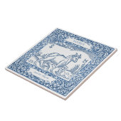 Dutch Delft Blue Taurus Vintag Zodiac Sign Fliese (Seite)
