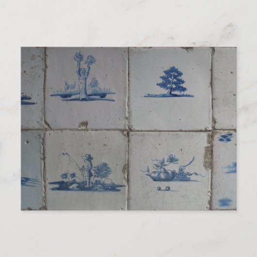 Dutch Delft Blue Tiles PostCard Postkarte (Vorderseite)