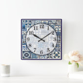 Dutch Delft Quadratische Wanduhr (Zuhause)