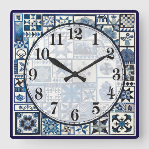 Dutch Delft Quadratische Wanduhr