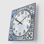 Dutch Delft Quadratische Wanduhr (Winkel)