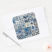 Dutch Delft Quadratischer Aufkleber (Umschlag)