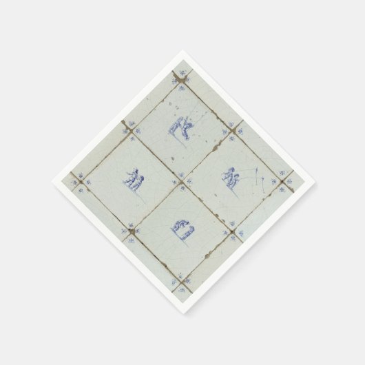 Dutch Delft Tile Background Serviette (Ecke)