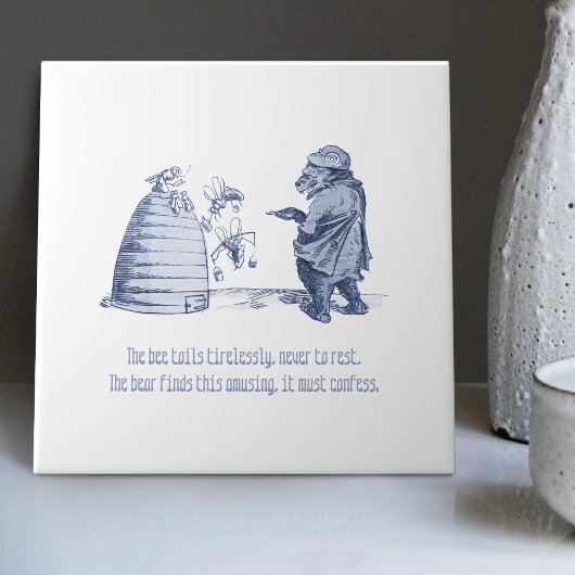 Dutch Delft Wilhelm Busch Inspirierte spielerische Fliese