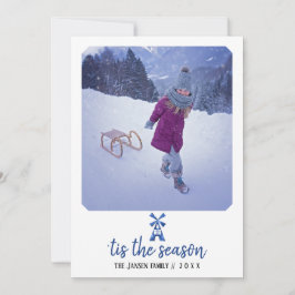 Dutch Delft Windmill Foto Holiday Card Feiertagskarte