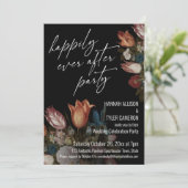 Dutch Floral pn Black glücklich je nach Party Einladung (Stehend Vorderseite)