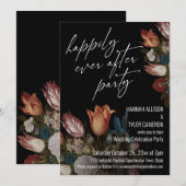 Dutch Floral pn Black glücklich je nach Party Einladung (Vorne/Hinten)