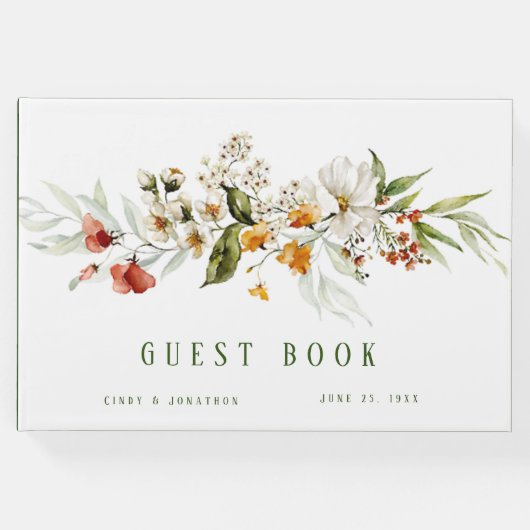 Dutch Florals Wedding Guest Book Gästebuch (Vorderseite)