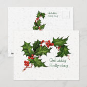 Dutch Gelukkig Holly Dag Vintage Weihnachten (Vorne/Hinten)