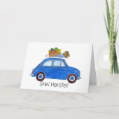 Dutch Get well blue Retro Fiat 500 Karte (Vorderseite)