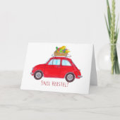 Dutch Get well Red Retro Fiat 500 Karte (Vorderseite)