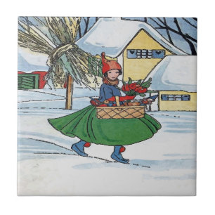 Dutch Girl, Delft Blue Fliese