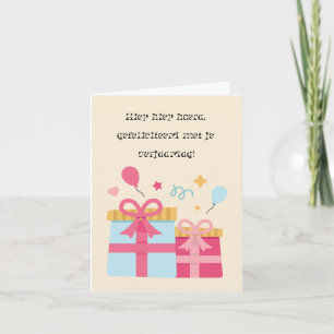 Dutch Happy Birthday Karte