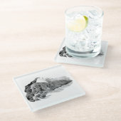 Dutch Hound Resting – Graphic Coaster Glasuntersetzer (Schrägansicht)