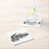Dutch Hound Resting –  Graphic Coaster Rechteckiger Pappuntersetzer (Vor Ort)