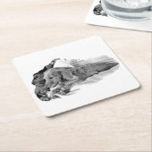 Dutch Hound Resting –  Graphic Coaster Rechteckiger Pappuntersetzer (angewinkelt)