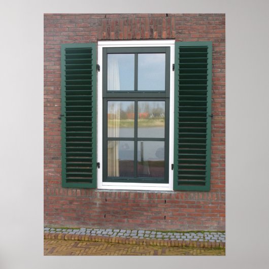Dutch House Window & Shutters Foto Poster Print (Vorne)