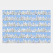 Dutch Houses Bikes Amsterdam Varieté Geschenkpapier Set (Vorderseite)