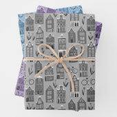 Dutch Houses Bikes Tulips Amsterdam Varieté Geschenkpapier Set (Beispiel)