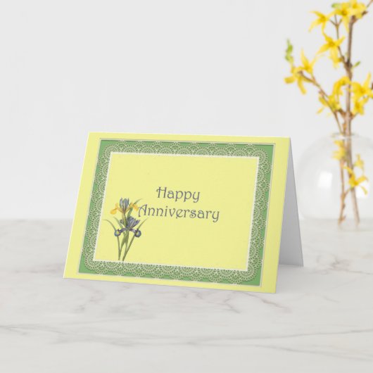 Dutch Iris-Jahrestag Karte (Gelbe Blume)