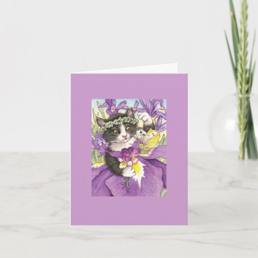 Dutch Iris Kitten Blank Note Card Karte (Vorderseite)