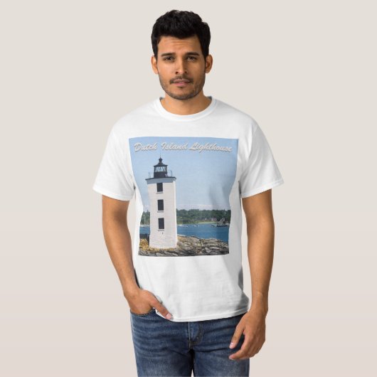 Dutch Island Lighthouse (mit Text) T-Shirt (Vorne ganz)