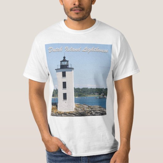 Dutch Island Lighthouse (mit Text) T-Shirt (Vorderseite)