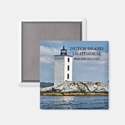 Dutch Island Lighthouse, Rhode Island Magnet (Vorderseite/Rückseite)