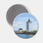 Dutch Island Lighthouse, Rhode Island Round Magnet (Vorderseite/Rückseite)