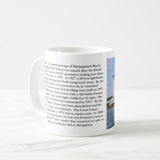Dutch Island Lighthouse, Rhode Island Tasse (Vorderseite Links)