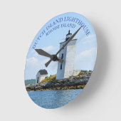 Dutch Island Lighthouse, Rhode Island Wall Clock Runde Wanduhr (Winkel)