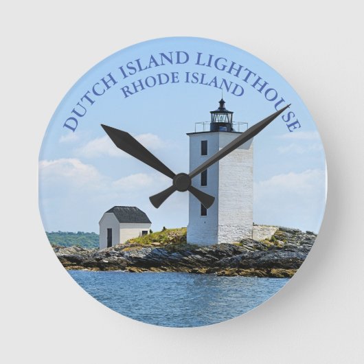 Dutch Island Lighthouse, Rhode Island Wall Clock Runde Wanduhr (Vorderseite)