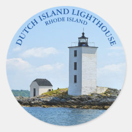 Dutch Island Lighthouse, RI Round Sticker