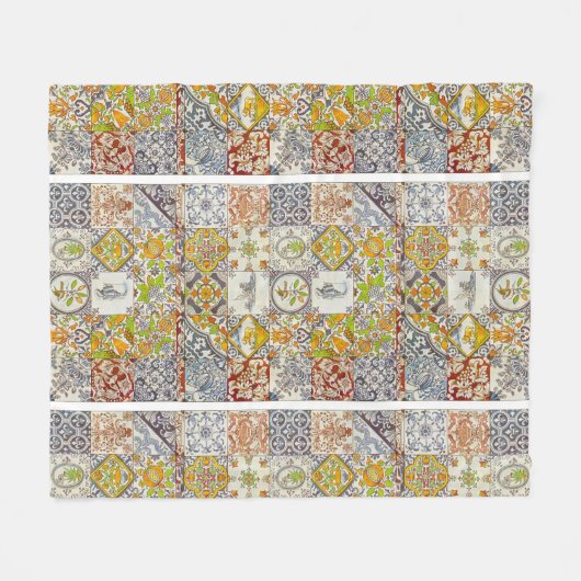 Dutch Keramik Tiles Fleecedecke (Vorderseite (Horizontal))