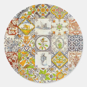 Dutch Keramik Tiles Runder Aufkleber