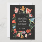 Dutch Maste Floral Dark & Moody Wedding Einladung (Vorderseite)