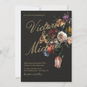 Dutch Master Floral Dark & Moody Wedding Einladung (Vorderseite)