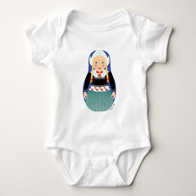 Dutch Matryoshka Baby Bodysuit Baby Strampler (Vorderseite)