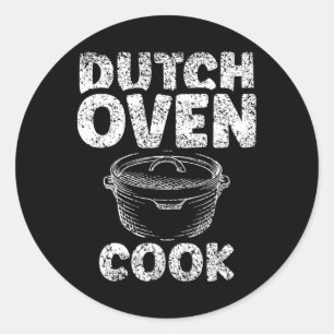 Dutch Oven Cook Grillen Lover Iron Metal Dutch Ove Runder Aufkleber