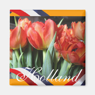 Dutch Red Tulips Orange Kühlschrankmagnet