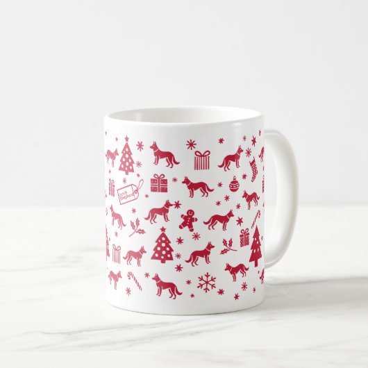 Dutch Shepherd Christmas Design Kaffeetasse (VorderseiteRechts)