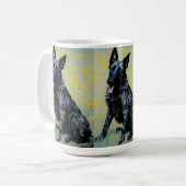 Dutch Shepherd crayon look art coffee Tasse (Vorderseite Links)
