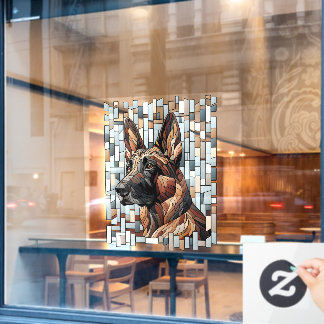 Dutch Shepherd Dog - Mosaikkunst Fensteraufkleber