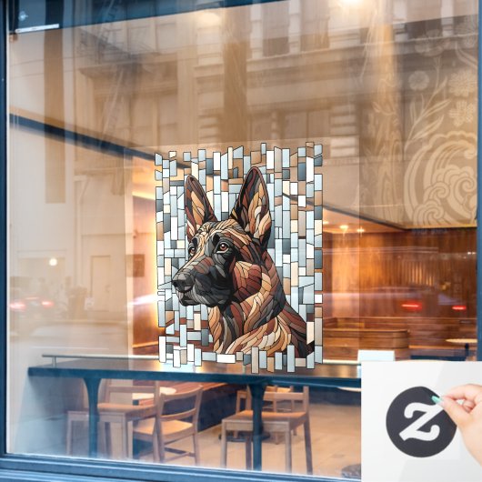 Dutch Shepherd Dog - Mosaikkunst Fensteraufkleber (Café-Fenster)