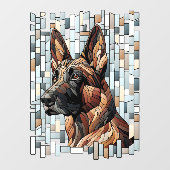 Dutch Shepherd Dog - Mosaikkunst Fensteraufkleber (Blatt)