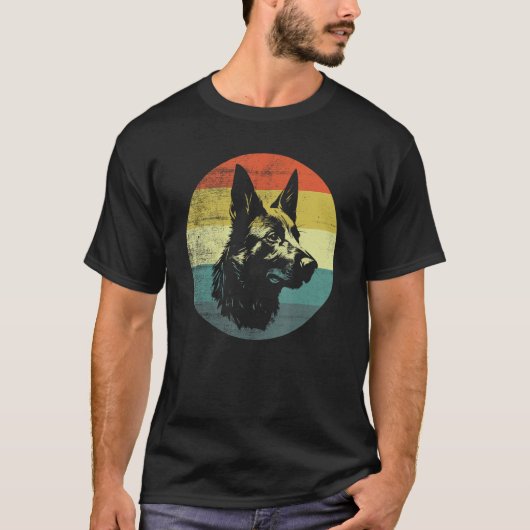 Dutch Shepherd Dog Retro Vintage Design T-Shirt (Vorderseite)