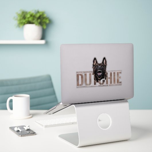 Dutch Shepherd - Hollandse Herdershond Aufkleber (Laptop auf Schreibtisch)