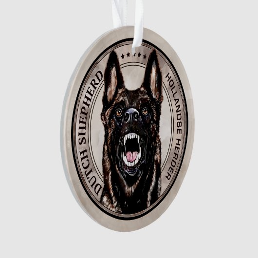 Dutch Shepherd - Hollandse Herdershond Ornament (Vorderseite)