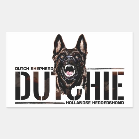 Dutch Shepherd - Hollandse Herdershond Rechteckiger Aufkleber (Vorderseite)