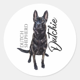 Dutch Shepherd - Hollandse Herdershond Runder Aufkleber